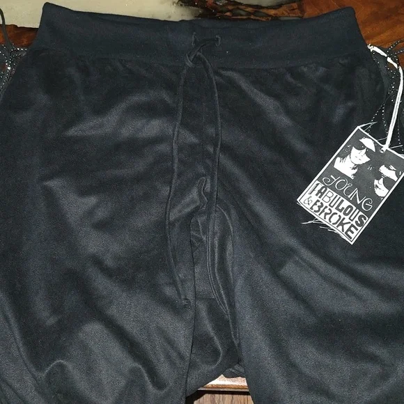 Young Fabulous & Broke Black Fringe Pants with Rhinestones - Picture 5 of 6